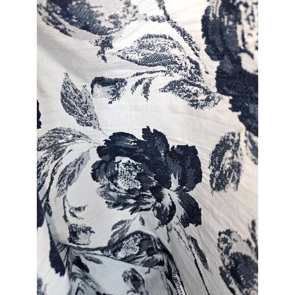 Eva Mendes Cut Out Dress Size 4 Crinkle Textured Floral Stretch Umbrella Blue - Picture 11 of 15